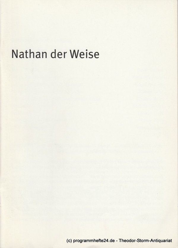 Programmheft Nathan der Weise Bayerisches Staatsschauspiel 2003