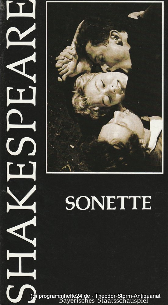 Programmheft SONETTE von William Shakespeare Theater im Marstall 1987