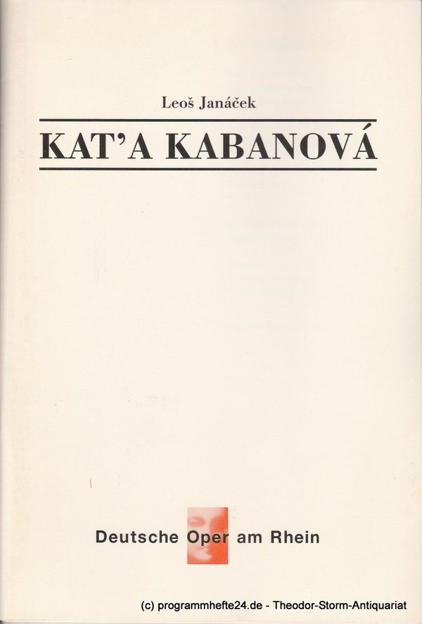 Programmheft Kat'a Kabanova. Deutsche Oper am Rhein 1996