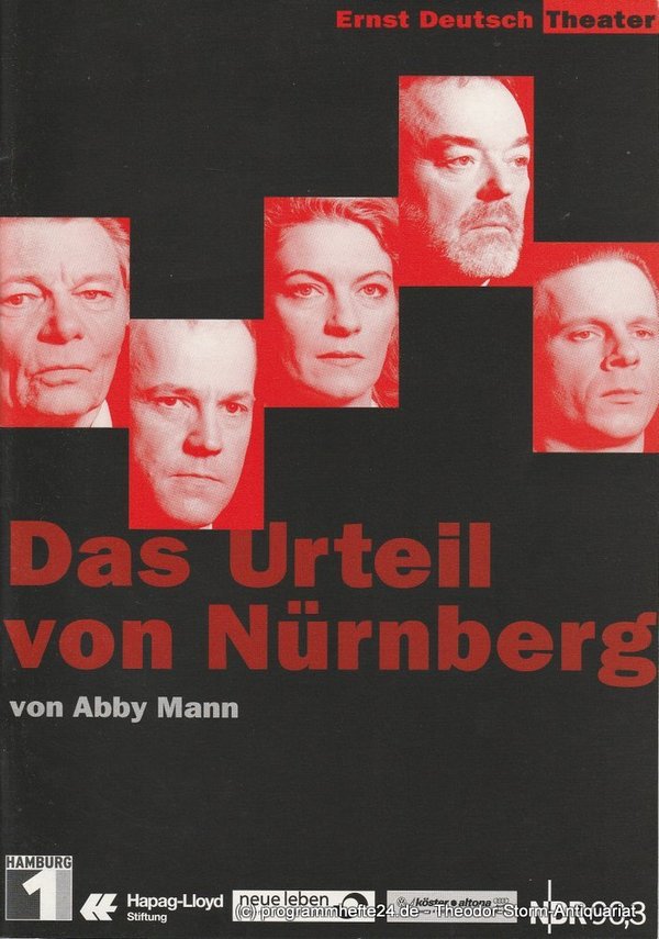 Programmheft Das Urteil von Nürnberg von Abby Mann. Ernst-Deutsch-Theater 2003