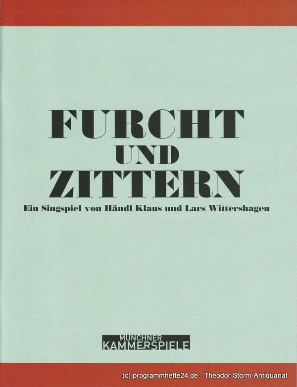 Programmheft Uraufführung Furcht und Zittern Kammerspiele München 2008