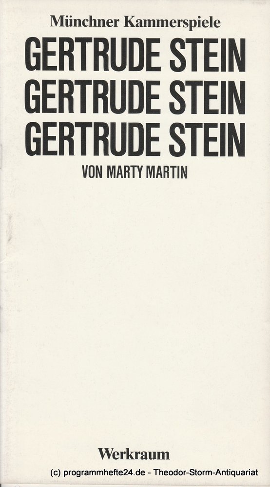 Programmheft Gertrude Stein Münchner Kammerspiele 1984
