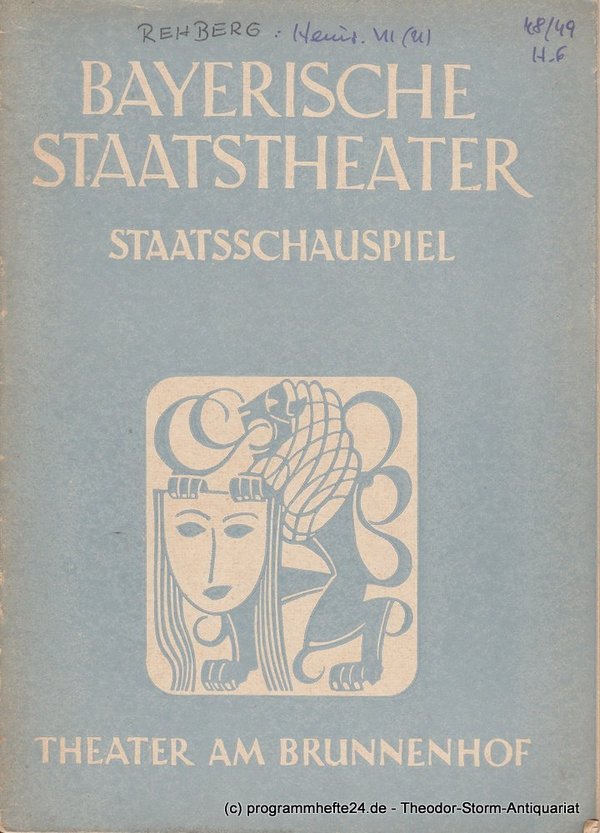 Programmheft Uraufführung HEINRICH VII. Theater am Brunnenhof 1949