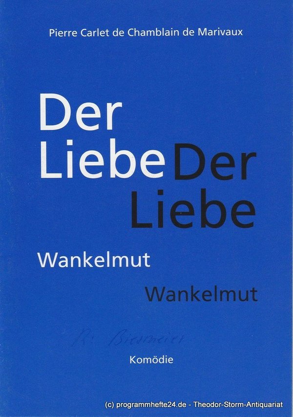 Programmheft Der Liebe Wankelmut Städtische Bühnen Freiburg 1994