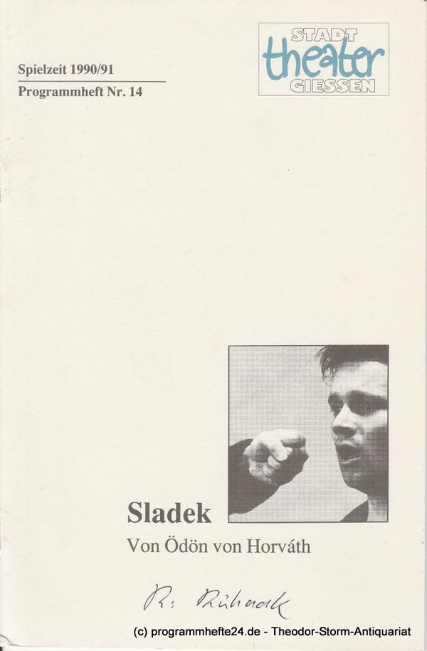 Programmheft SLADEK Stadttheater Giessen 1991