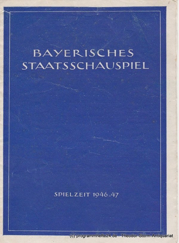 Programmheft Nathan der Weise Bayerisches Staatsschauspiel 1946