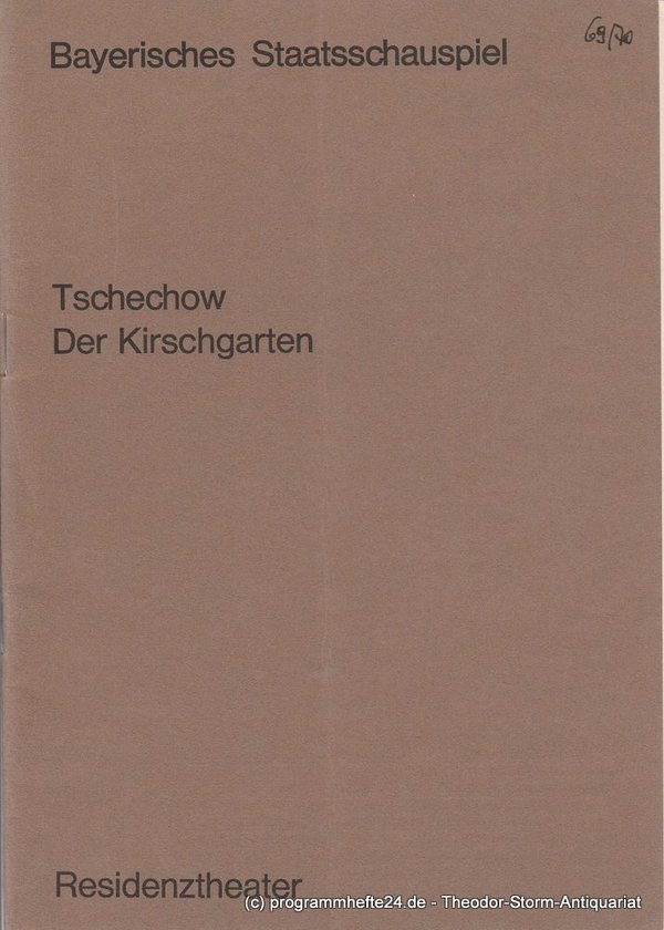 Programmheft DER KIRSCHGARTEN Anton Tschechow Residenztheater 1970