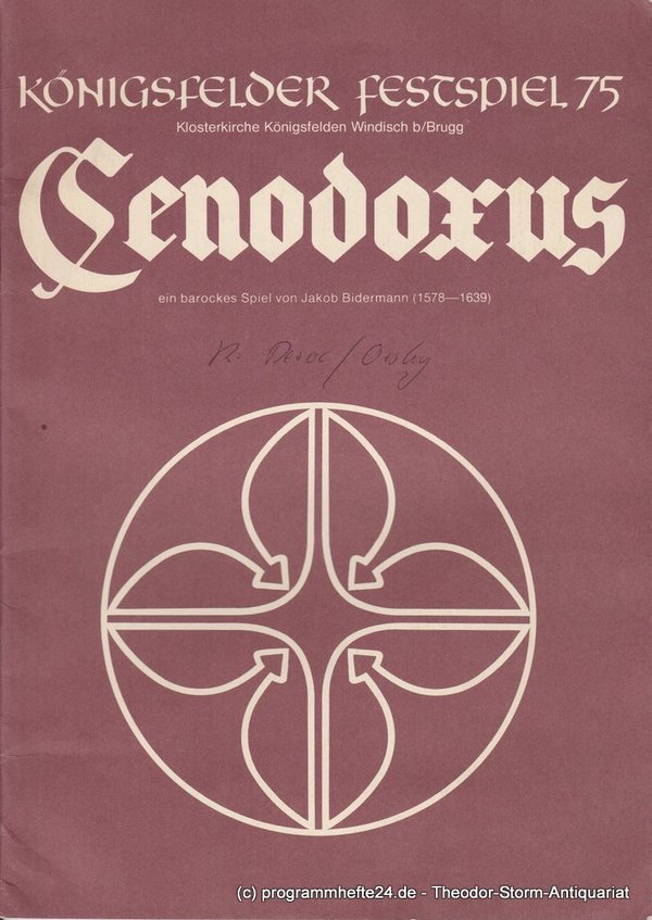 Programmheft Cenodoxus ein barockes Spiel Königsfelder Festspiel 1975