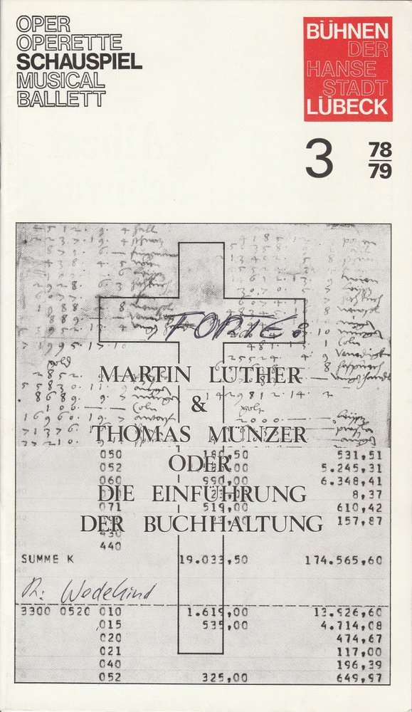 Programmheft Martin Luther & Thomas Münzer Lübeck 1978