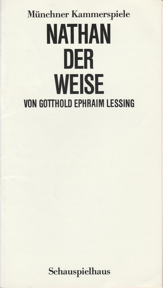 Programmheft Nathan der Weise Münchner Kammerspiele 1984