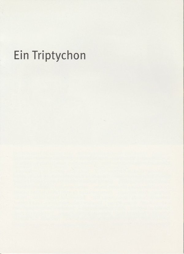 Programmheft Ein Triptychon von Edna O'Brien Bayerisches Staatsschauspiel 2004