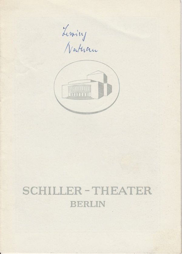Programmheft Nathan der Weise Schiller – Theater Berlin 1955
