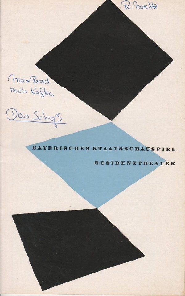 Programmheft Das Schloß. Brod nach Kafka. Residenztheater 1955