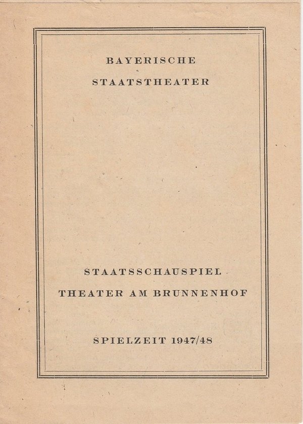Programmheft Der Revisor Theater am Brunnenhof 1948