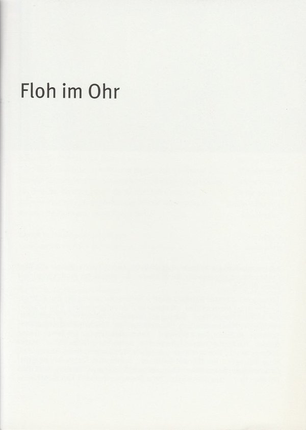 Programmheft Georges Feydeau: Floh im Ohr Bayerisches Staatsschauspiel 2006