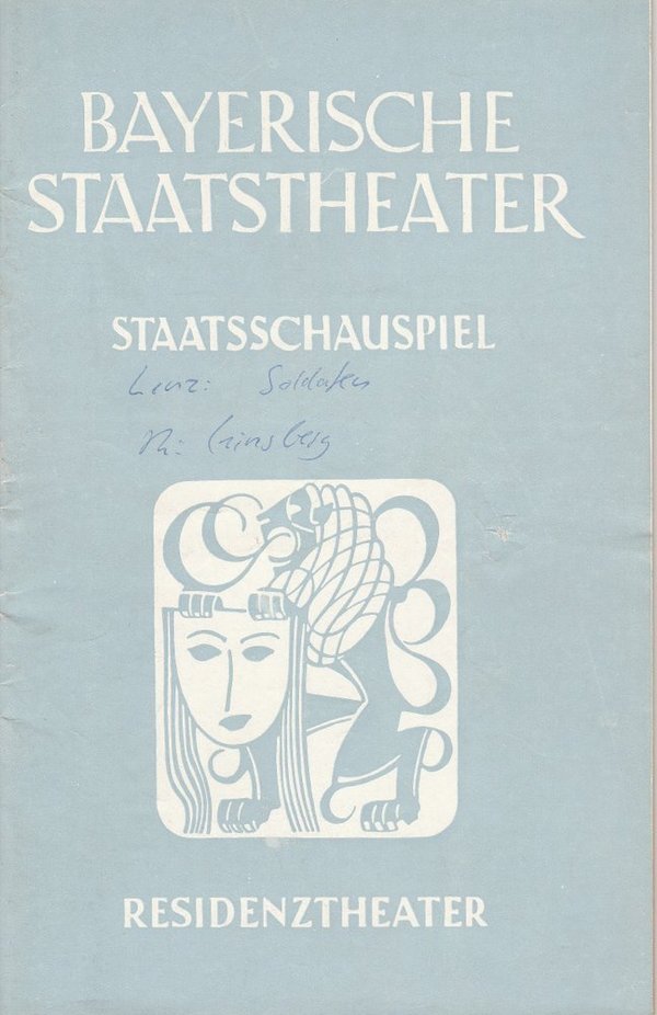 Programmheft J.M.R. Lenz: Die Soldaten. Residenztheater München 1953