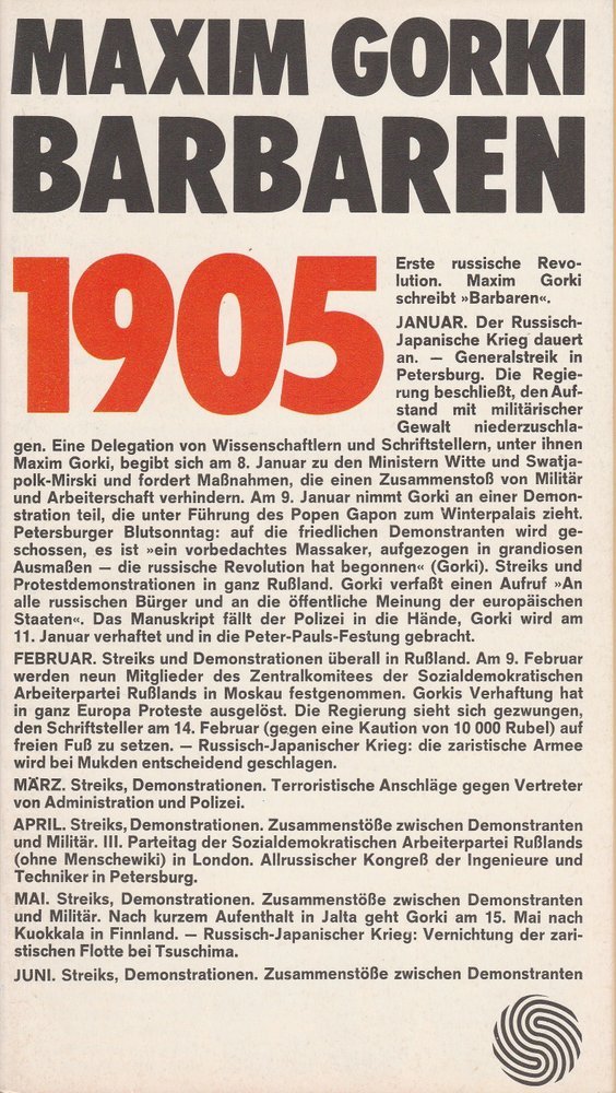 Programmheft Maxim Gorki: BARBAREN Deutsches Schauspielhaus 1972
