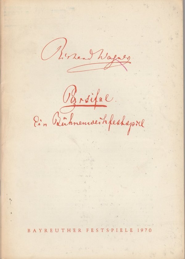 Programmheft VIII Parsifal Bayreuther Festspiele 1970
