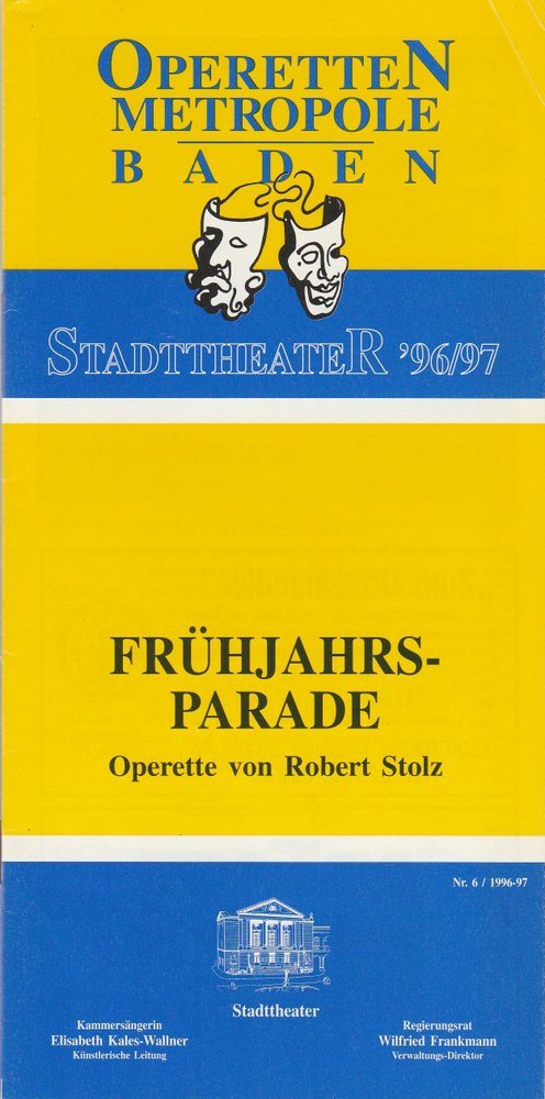 Programmheft Robert Stolz: Frühjahrsparade Stadttheater Baden 1997