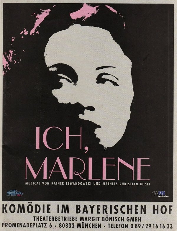 Programmheft ICH, MARLENE. Musical Komödie im Bayerischen Hof 1995
