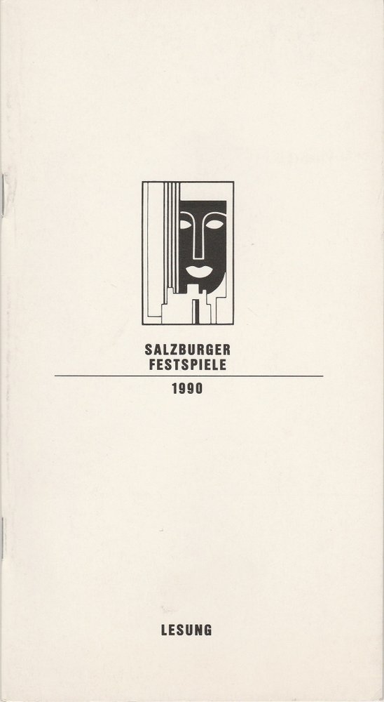Programmheft LESUNG Helmut Lohner liest Arthur Schnitzler Salzburg 1990