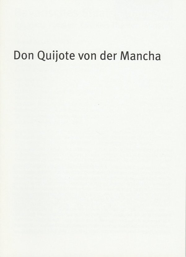 Programmheft Don Quijote von der Mancha Bayerisches Staatsschauspiel 2009