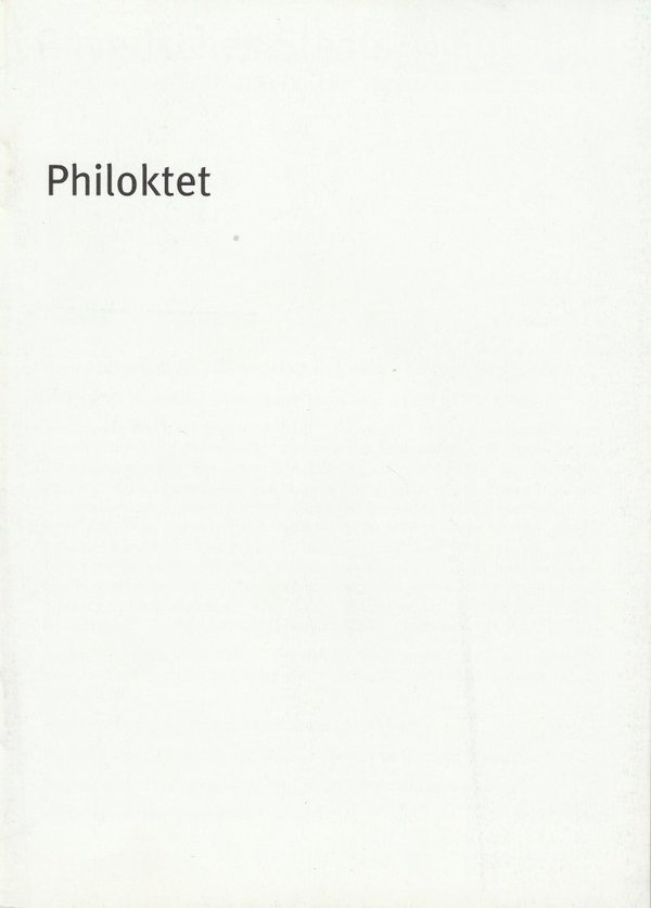 Programmheft Heiner Müller: PHILOKTET Bayerisches Staatsschauspiel 2002
