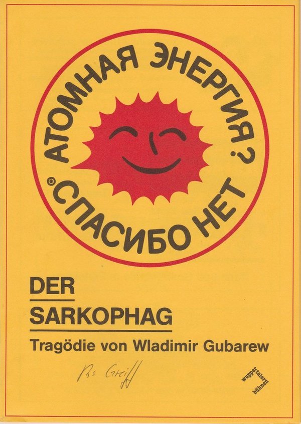 Programmheft DER SARKOPHAG von Wladimir Gubarew Wuppertaler Bühnen 1987
