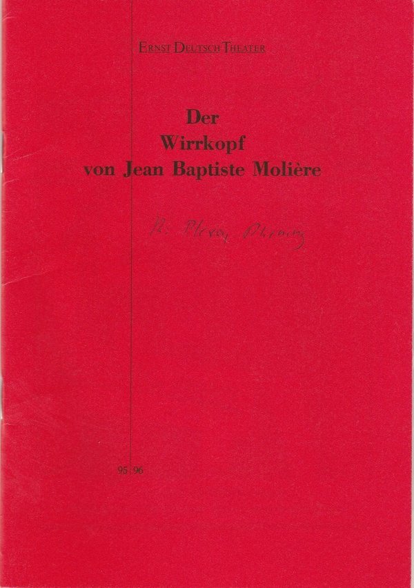 Programmheft Der Wirrkopf von Jean Baptiste Moliere Ernst-Deutsch-Theater 1995
