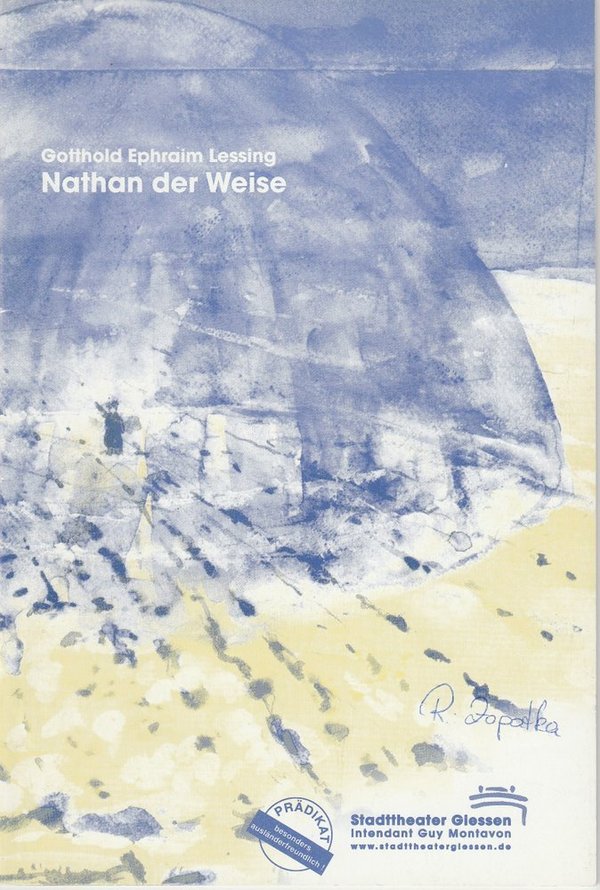 Programmheft NATHAN DER WEISE von Gotthold Ephraim Lessing Gießen 2000