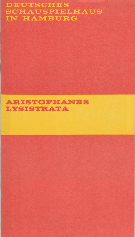 Programmheft LYSISTRATA Deutsches Schauspielhaus in Hamburg 1971