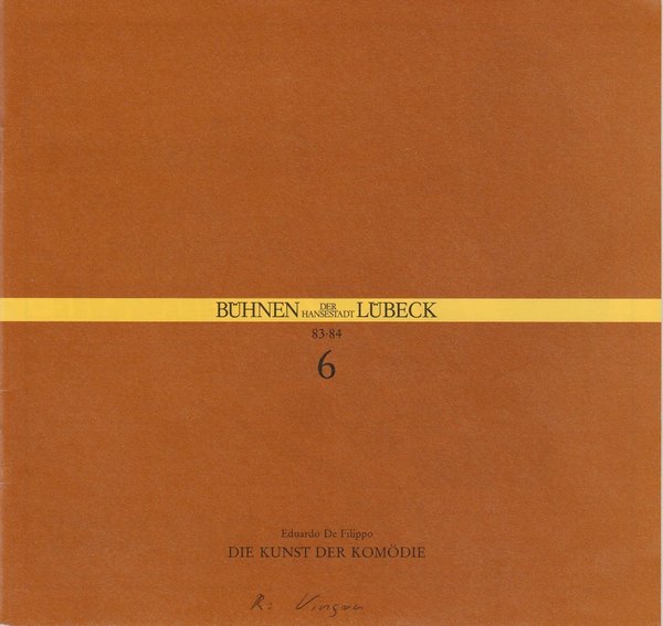 Programmheft Eduardo De Filippo: Die Kunst der Komödie Lübeck 1983