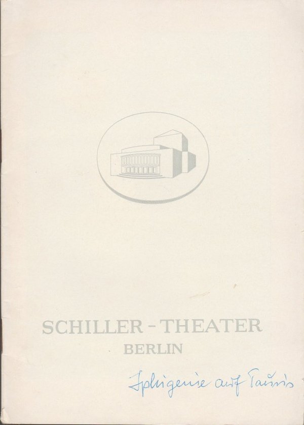 Programmheft Goethe Iphigenie auf Tauris Schiller Theater Berlin 1965