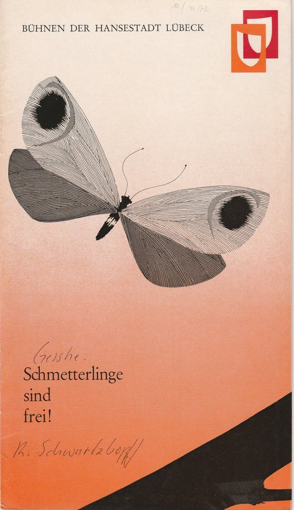 Programmheft Schmetterlinge sind frei Kammerspiele Lübeck 1972