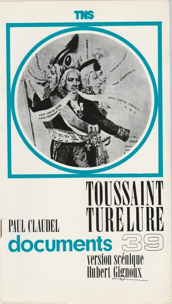 Programmheft Toussaint Turelure de Paul Claudel Strasbourg 1970