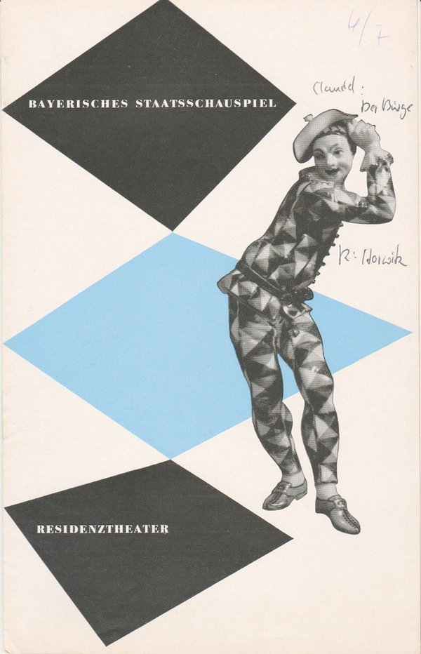 Programmheft DER BÜRGE. Drama von Paul Claudel Residenztheater 1954