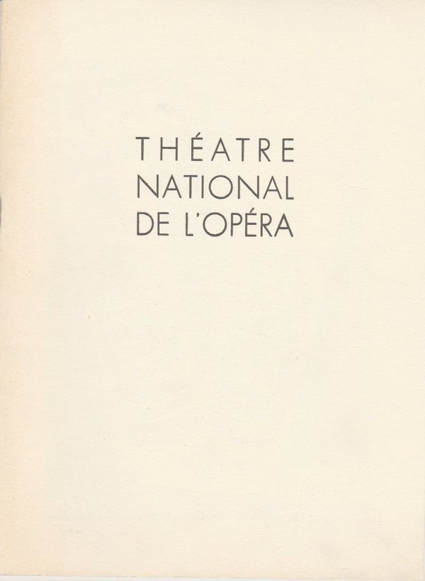 Programmheft Verdi: La Traviata Theatre National de L'Opera 1957