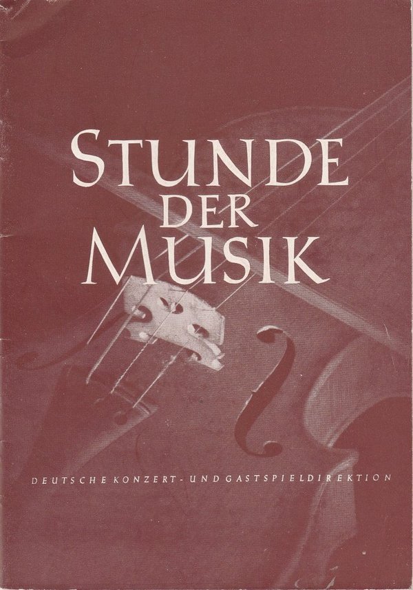 Programmheft Stunde der Musik. Konzertjahr 1954 / 55