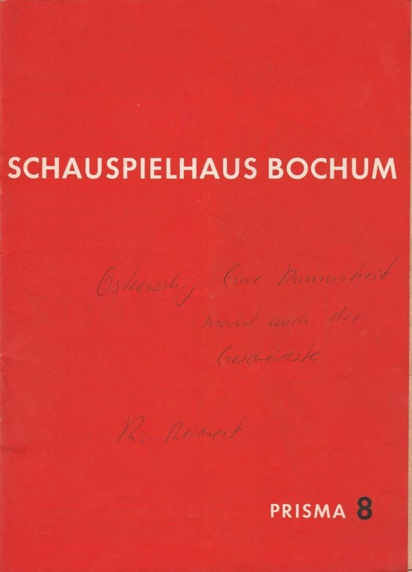 Programmheft Eine Dummheit macht auch der Gescheiteste Bochum Prisma 8 1961