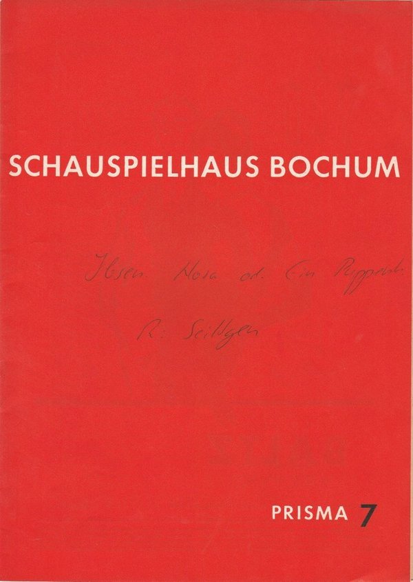 Programmheft NORA von Henrik Ibsen PRISMA 7 Bochum 1961