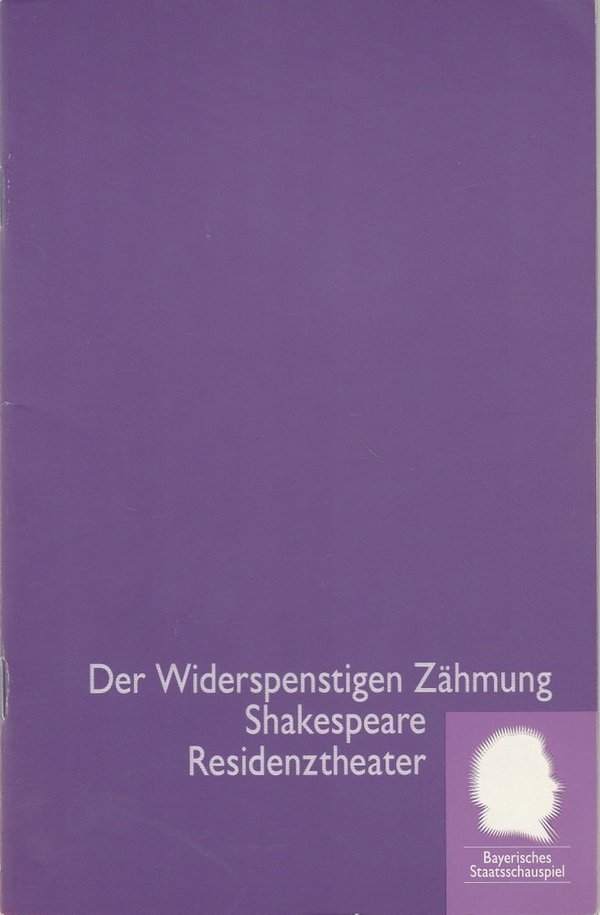 Programmheft Der Widerspenstigen Zähmung Shakespeare Residenztheater 1993