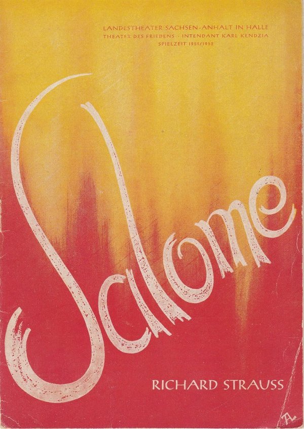 Programmheft Richard Strauss SALOME Landestheater Sachsen-Anhalt in Halle 1951
