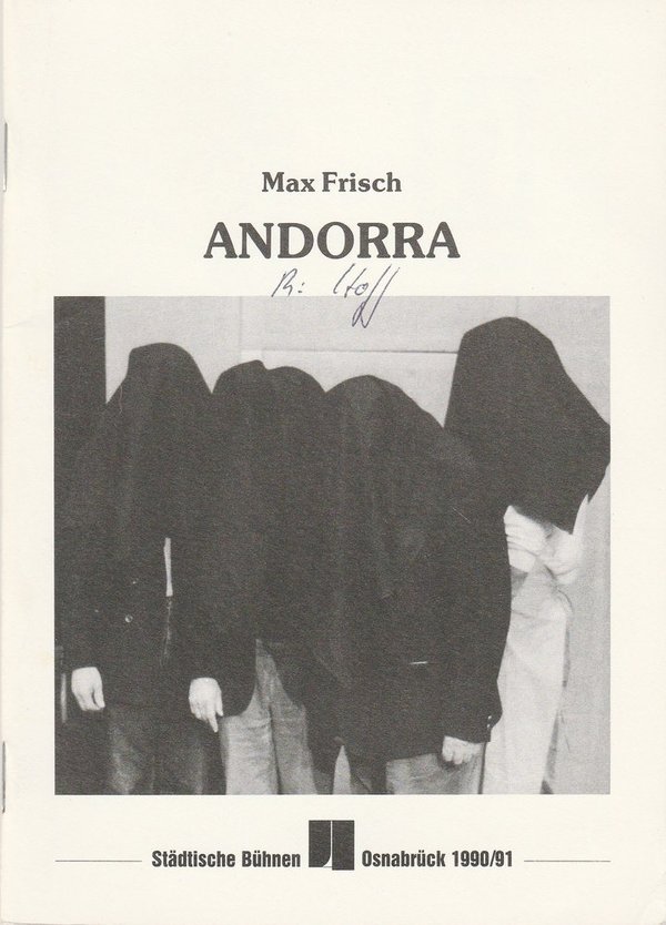 Programmheft Max Frisch: ANDORRA Städtische Bühnen Osnabrück 1990