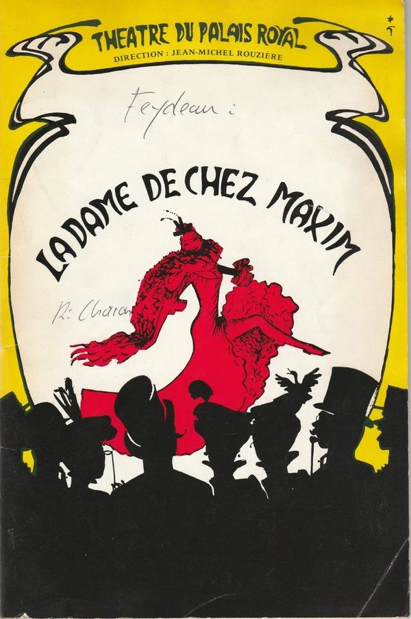 Programmheft LA DAME DE CHEZ MAXIM Theatre Du Palais Royal 1966