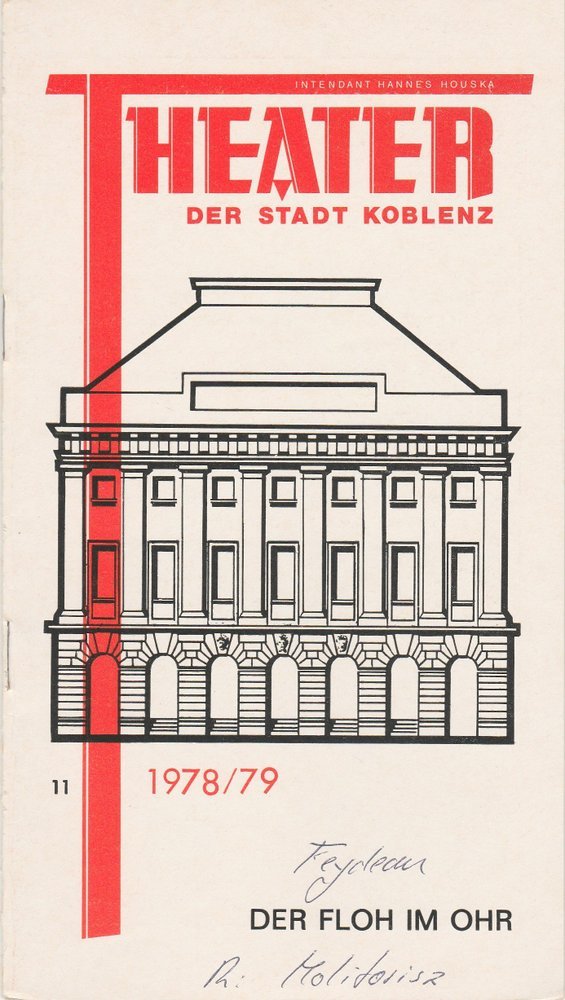 Programmheft Der Floh im Ohr von Georges Feydeau Theater Koblenz 1979