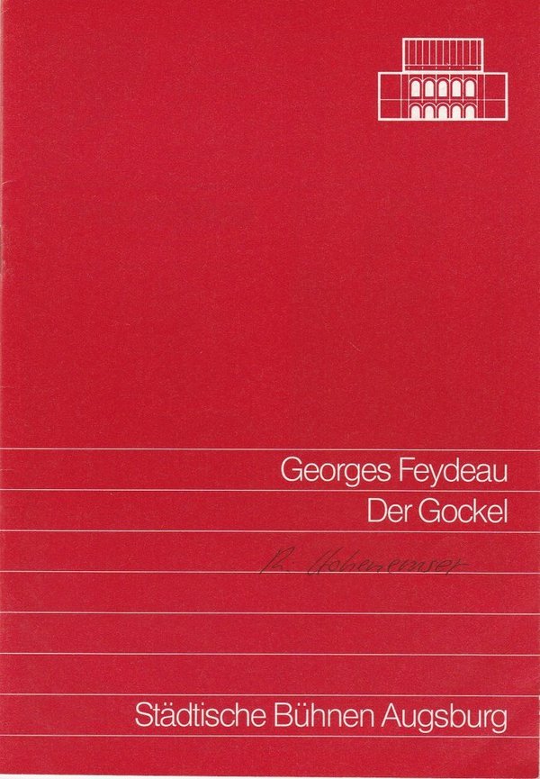 Programmheft Georges Ferdeau: DER GOCKEL Bühnen Augsburg 1991