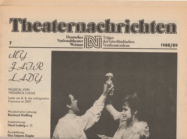 Theaternachrichten Deutsches Nationaltheater Weimar 7 - 1988 / 89