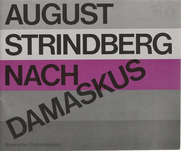 Programmheft Nach Damaskus Bayerisches Staatsschauspiel 1983