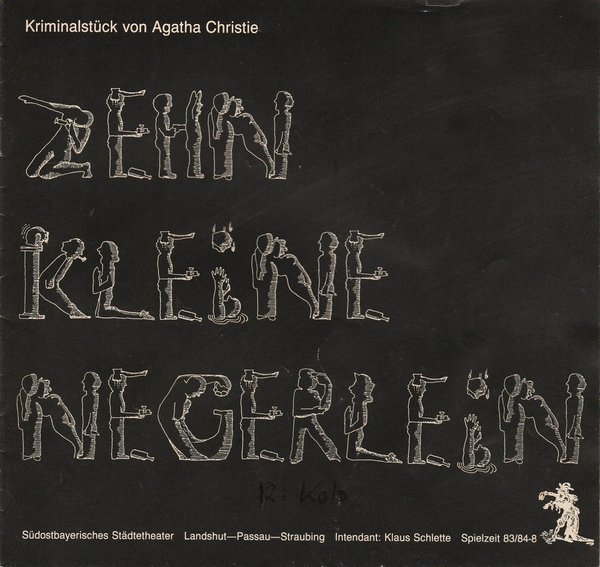Programmheft ZEHN KLEINE NEGERLEIN Agatha Christie Landshut 1984