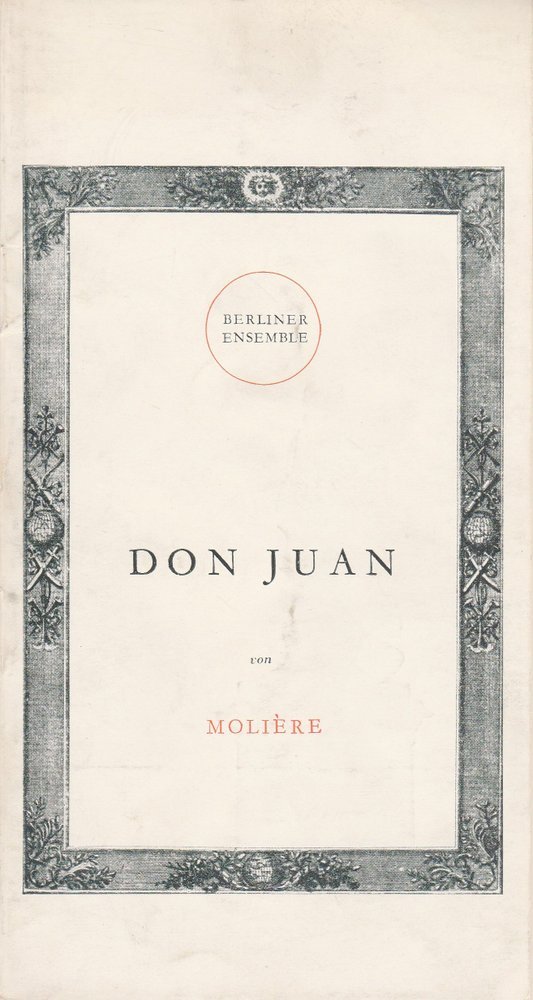 Programmheft DON JUAN von Moliere Berliner Ensemble 1954